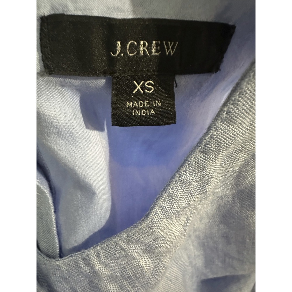 J.crew 100% Linen Button Back Shift Dress in Beauchamps J2466 Blue Size XS - Picture 6 of 12